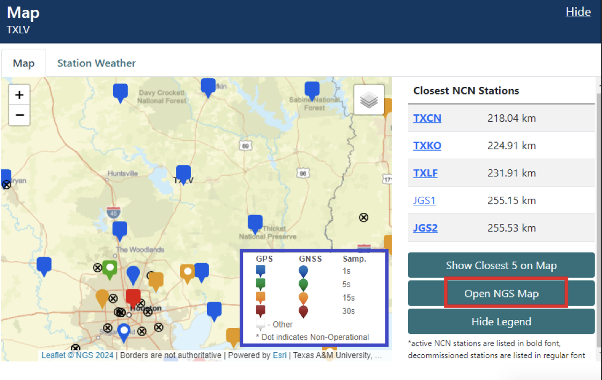 NGS beta version of a new NOAA CORS Network station web page